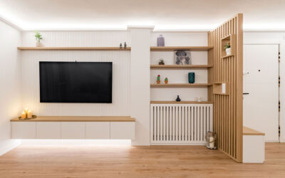 Recibidor con palillería y muebles de salón