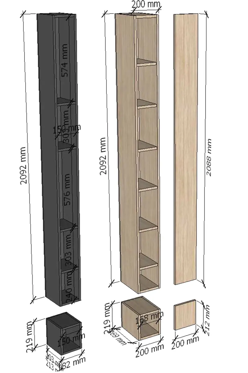 Hall de vivienda con puerta a medida color nogal