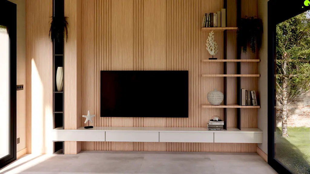 Librería con iluminación led