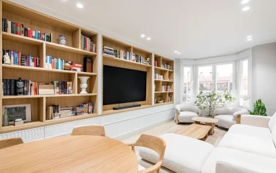 Librería en salón con mirador