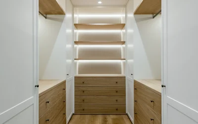 Vestidor blanco y roble